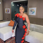 Style One-Shoulder Long Sleeve Sexy Bandage Dress