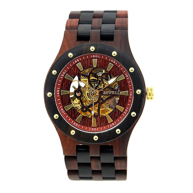 Wood Watch Top Luxury Automatic hollow mechanical men watch