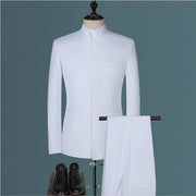 Mens Suits Set (Jacket+Pants+Vest)  Stand Collar