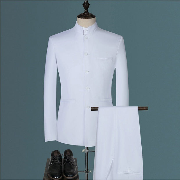 Mens Suits Set (Jacket+Pants+Vest)  Stand Collar