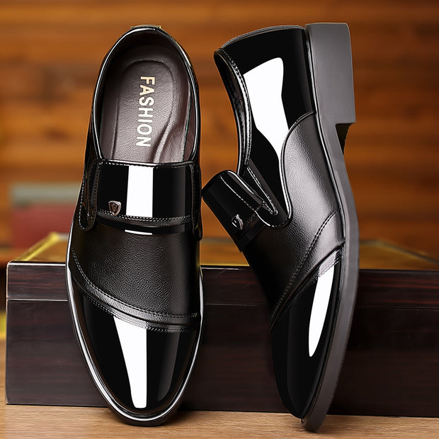 High end shiny business dress leather shoes