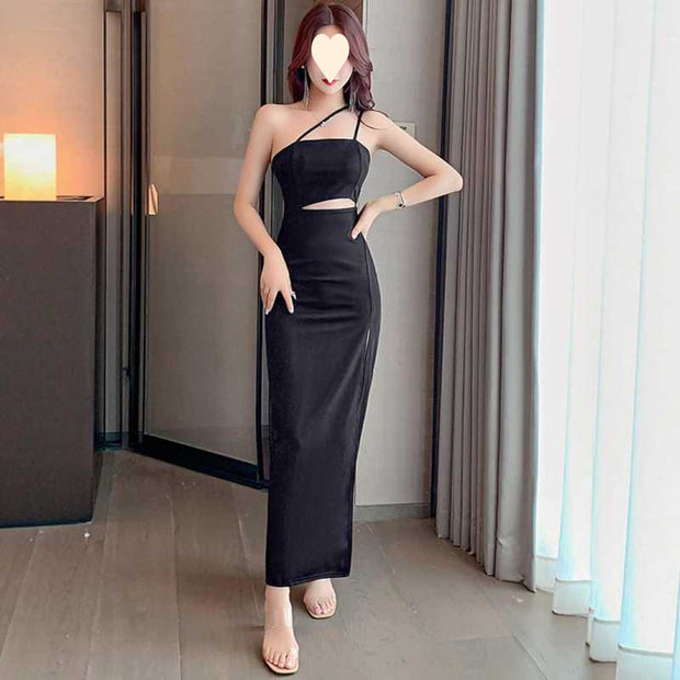 Slit Sexy Dress Low Chest High-Grade Off-the-Shoulder