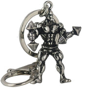 GYM Large Dumbbell Stainless Steel Keychain
