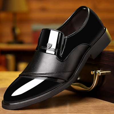 High end shiny business dress leather shoes