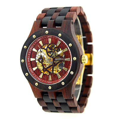 Wood Watch Top Luxury Automatic hollow mechanical men watch