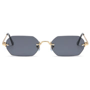 Sunglasses rimless man octagonal small frame metal glasses for women