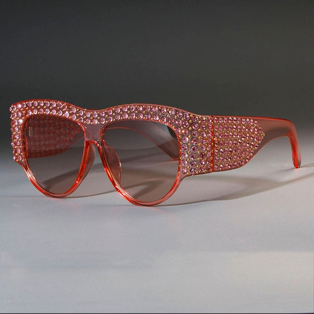 Luxury Square Sunglasses Women Oversized Rhinestone