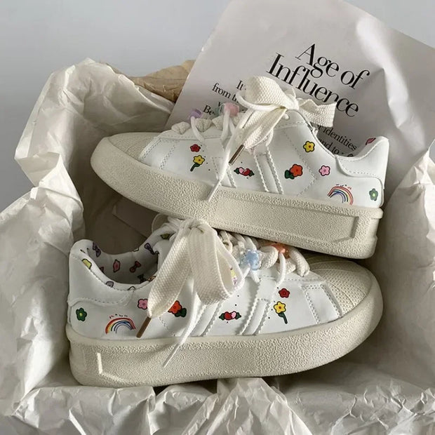 Spring Sports Running White Chunky Sneakers Women Shoes