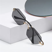 Sunglasses rimless man octagonal small frame metal glasses for women