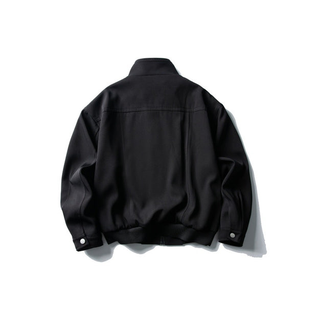 Loose Short Zipper Stand Collar Jacket Men