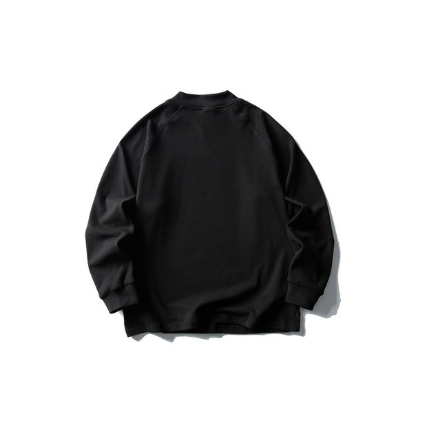 Embroidery Thermal Velvet Loose Half-high Collar
