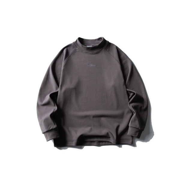 Embroidery Thermal Velvet Loose Half-high Collar