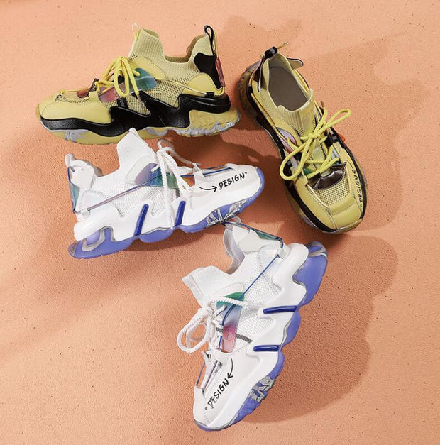 Women Flat Platform Shoes Breathable Sneakers