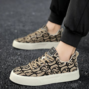Graffiti prints black canvas sneakers mens
