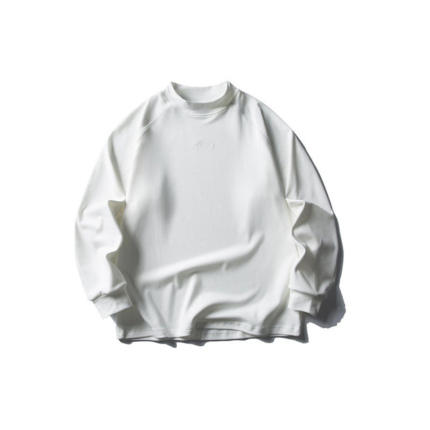 Embroidery Thermal Velvet Loose Half-high Collar