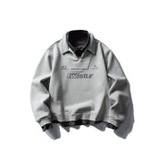 Retro Brand Two-Piece Collar Deconstructed Hoodie Men