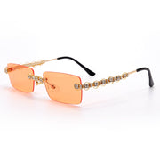 Rimless Diamond Sunglasses Women Sun Glasses