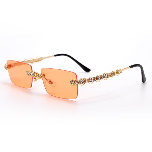 Rimless Diamond Sunglasses Women Sun Glasses