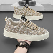 Graffiti prints black canvas sneakers mens