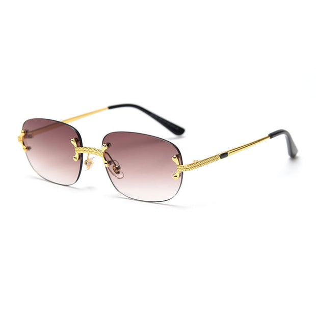 Rimless Sunglasses Women Retro Square Frameless Sun Glasses