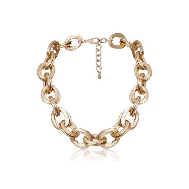 Vintage Chunky Thick Curb Cuban Choker Necklace Collar