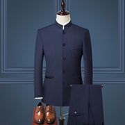 Mens Suits Set (Jacket+Pants+Vest)  Stand Collar