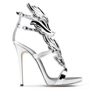 Leather Sandals Women Gold Leaf Flame