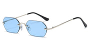 Sunglasses rimless man octagonal small frame metal glasses for women