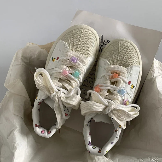 Spring Sports Running White Chunky Sneakers Women Shoes